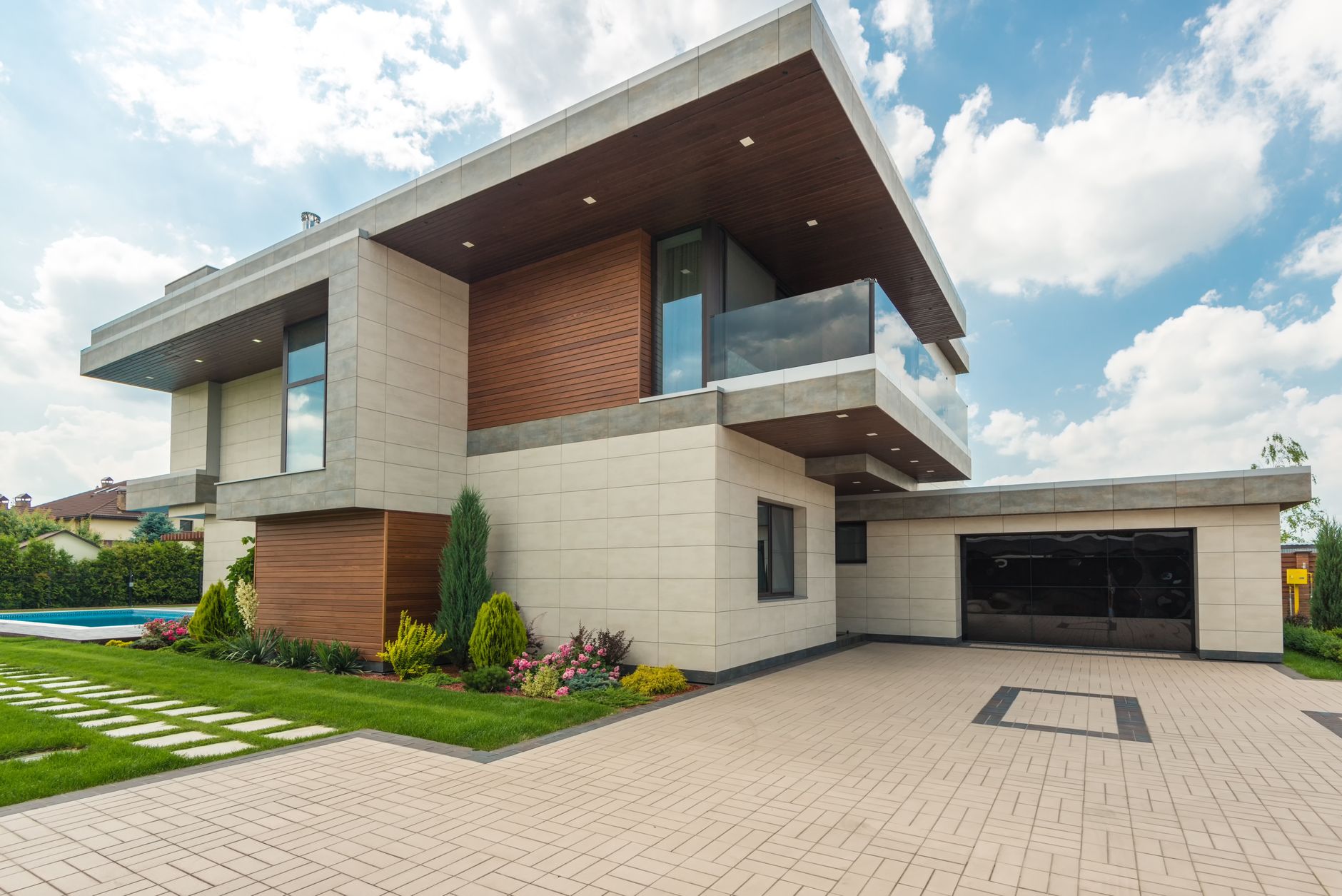 Modern luxury villa canopy